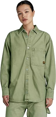 Donna Relaxed Overshirt, Verde scuro (sun faded sage gd D24344-D491-G552), S