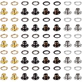 GORGECRAFT 200 sets van 4 kleuren oogjes en doorvoertules met 3 mm gat, zelfklevende oogjes, mini crop a dile oogjes met sluitringen voor papierknutselen, kralen, kleding, leer, canvas