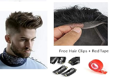 Boxo Human Hair Front Lace Hair Patch System For Men With Free
