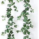 Mizii 2 Strands Artificial Vines Ivy Garland 79" Fake Vine with Silk Green Leaves Faux Hanging Plants Greenery Decoration for Outdoors Party Wedding Indoor Mantle Bedroom Home Decor (Ivy)