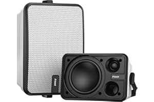 Inwa Outdoor Bluetooth Speakers, Waterproof Wall Mount Speaker, Powerful Indoor/Outdoor Sound System, Wireless Sync Up to 100 Speakers, Suitable for Patio/Porch/Gazebo/Garage, Pair (MZ-658)