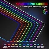 Hcman RGB Gaming Mouse Pad Large 800x300x4mm XXXL Non-Slip Base Black view 2