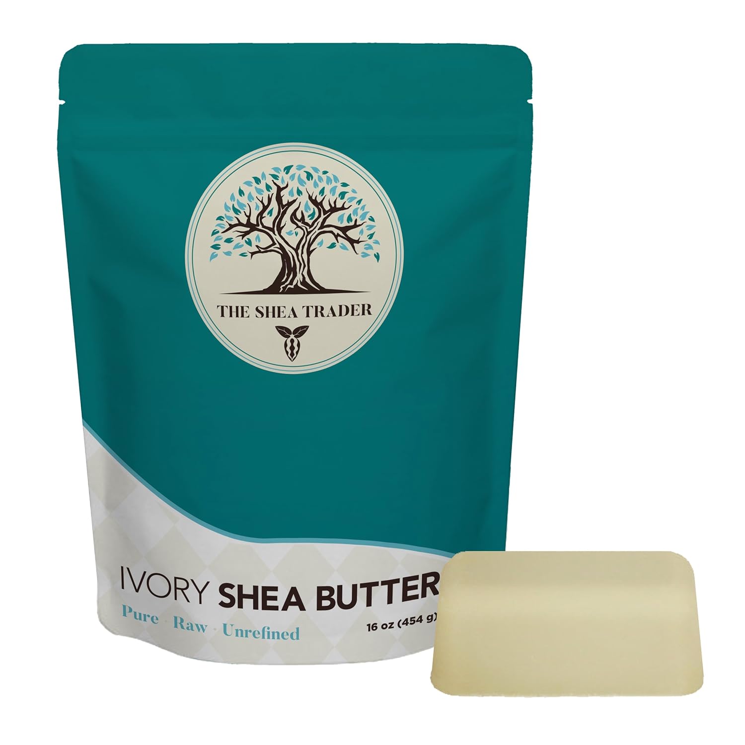 Unrefined Raw Ivory Shea Butter - Pure from Ghana, Africa - Ultimate Moisturizer for Dry Skin, Eczema, Natural Stretch Mark Cream, Leave in Conditioner - Use on Hair, Face, Body - Shea Trader