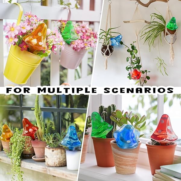 FAMSTAR PLANT SELF WATERING GLOBES BULBS PLANTER INSERT AUTOMATIC PLASTIC WATERING DEVICES PLANT WATERER SPIKES FOR INDOOR OUTDOOR,SELF IRRIGATION SYSTEM LASTS FOR ONE WEEK