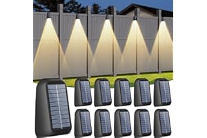 artcool 10 Pack Brighter Solar Fence Lights,Deck Light Solar Powered,Deck Solar Light Outdoor Waterproof,Dusk to Dawn Step Lights for Wall/Step/Patio/Garage/Yard
