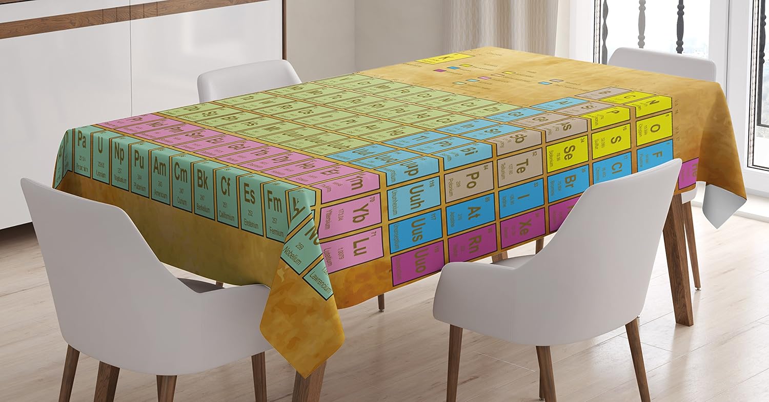 Periodic Table Tablecloth By Ambesonne Chemistry Elements