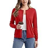 YUCOLEN Women's Cardigans Sweater Lightweight Button Down Crew Neck Long Sleeve Soft Knit Casual Cardigan