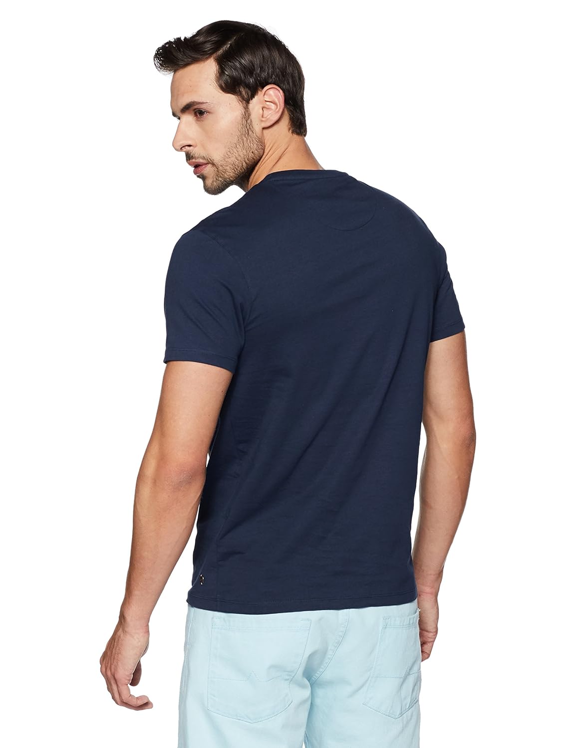 peter england men's solid slim fit t-shirt