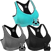 Double Couple Women Racerback Sports Bras for Women High Impact Workout Yoga Gym Fitness Bra