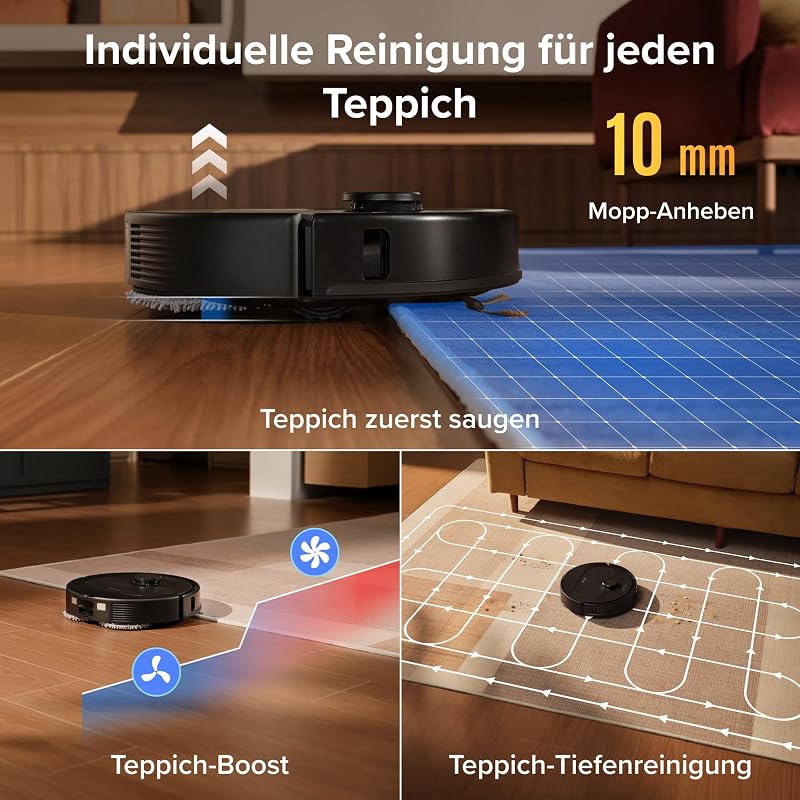Qrevo S Pro Set Saugroboter mit Wischfunktion, 18.500 Pa Saugkraft