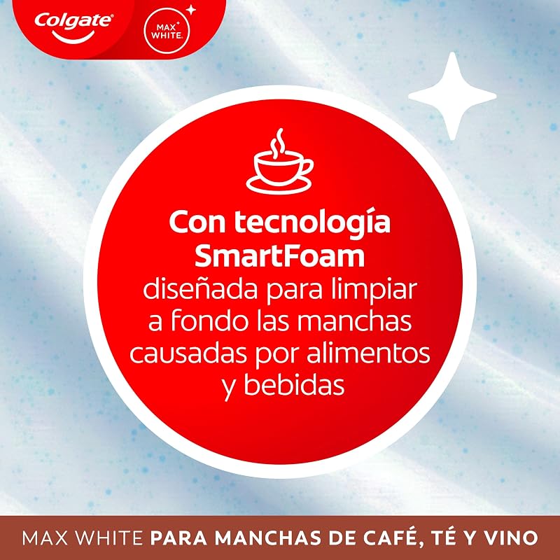 Pasta de dentes branqueadora Max White For Coffee 4 x 75ml, Tea & Wine, remove até 100% das manchas superficiais, protege o esmalte dos taninos, é seguro para o esmalte