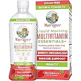 MaryRuth's Liquid Morning Multivitamin Essentials+ | Vitamin A C D E B6 B12 K2 Biotin Zinc | Mens Womens Multivitamin | Immune Support | Beauty | Sugar Free | Vitamins for Ages 1+ | Vegan | 32 Fl Oz