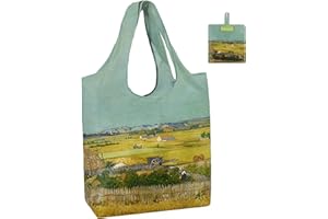 BeeGreen Oil Painting Aesthetic Tote Bag - Large Reusable Grocery Bag, Polyester Grocery Bags Gifts for Women,Foldable, Washa