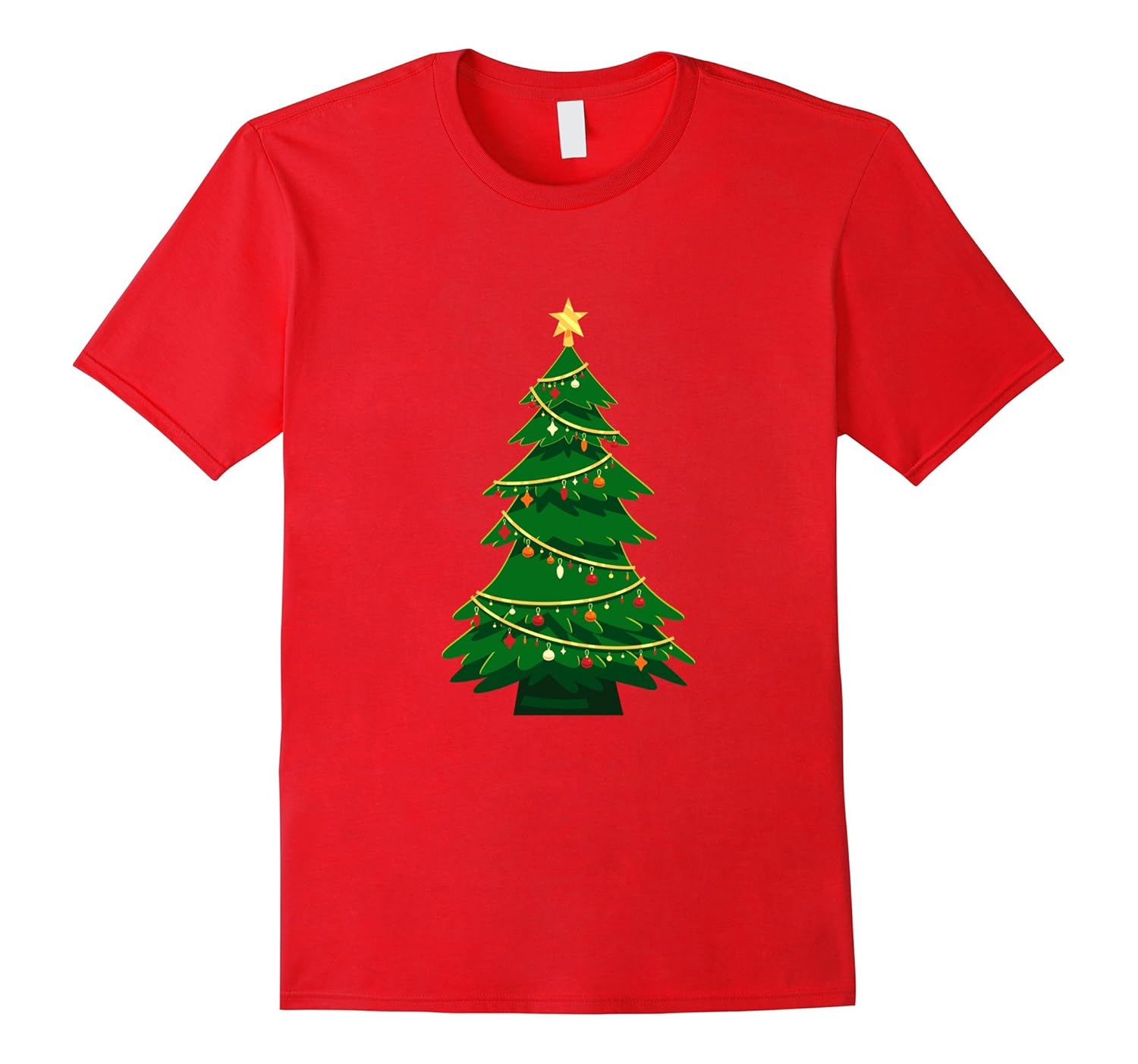 Mens Womens Ornated Green Christmas Tree T-shirt-ANZ