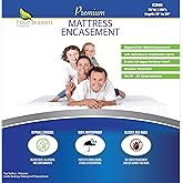 King Size Mattress Protector Waterproof Zippered Cover - Deep Pocket Fits up to 20" Depth - Hypoallergenic Premium Quality En