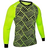 Kalci Hidden Chest Padding Soccer Goalie Jersey Youth & Adult. Long Sleeves Elbow Padded Goalkeeper Shirt for Boys & Girls
