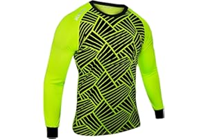 Kalci Hidden Chest Padding Soccer Goalie Jersey Youth & Adult. Long Sleeves Elbow Padded Goalkeeper Shirt for Boys & Girls