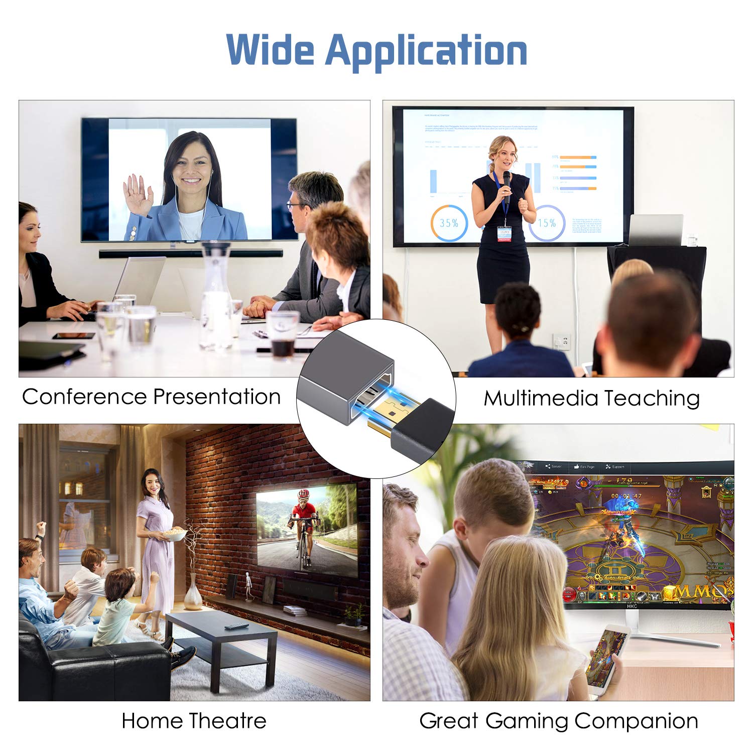WU-MINGLU USB C zu HDMI Adapter mit 4k HDMI Kabel, Typ C (Thunderbolt 3) auf HDMI Ultra Mini Hub für USB-C Geräte