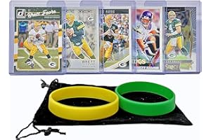 FRUZELG Brett Favre Football Cards (5) Assorted Bundle - Green Bay Packers Trading Card Gift Set
