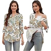 Post Shoulder Surgery Shirt for Women Tear Away 3/4 Sleeve Tops After Rotator Cuff Shirt V Neck Chemo Port Adaptive Clothing