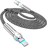 USB C to USB C Cable 10FT 240W, 180°Rotating USB C Cable Braided Type C Charger Cable Fast Charge for iPhone 16/16Pro/16Plus/16ProMax,MacBook Air,iPad Pro,Pixel,Samsung Galaxy S23/S24 Ultra-Black