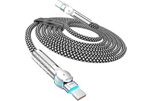 PINGXIN USB C to USB C Cable 10FT 240W, 180°Rotating USB C Cable Braided Type C Charger Cable Fast Charge for iPhone 16/16Pro/16Plus/16ProMax,MacBook Air,iPad Pro,Pixel,Samsung Galaxy S23/S24 Ultra-Black