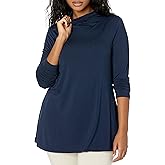 Amazon Essentials Women's Jersey Long-Sleeve Mock Neck Swing Tunic
