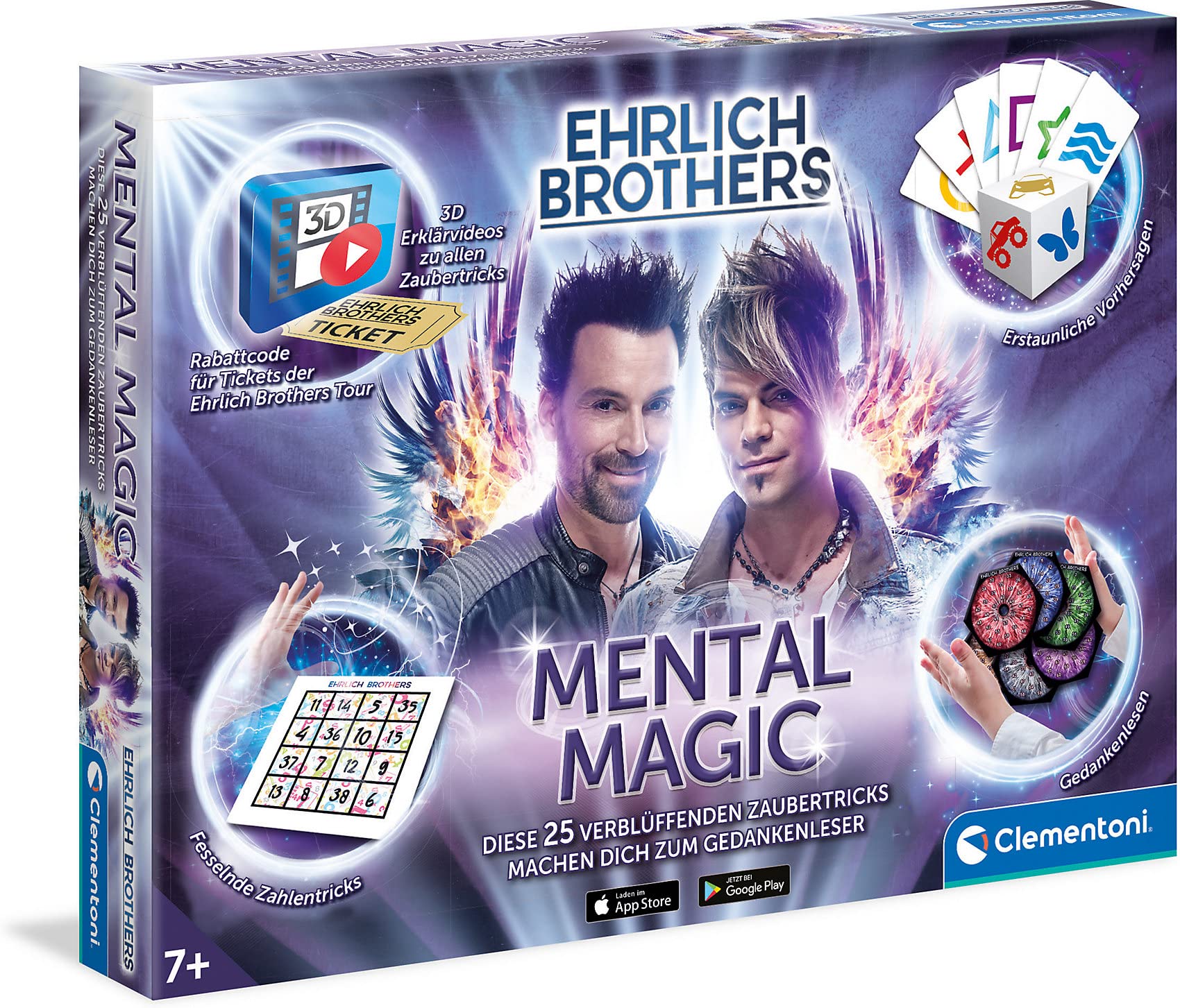 Clementoni 59182 Ehrlich Brothers Mental Magic, Magic Box for Children Aged 7, Magic Instructions for Amazing Magic Tricks, Includes 3D Explanatory Videos