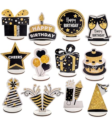 Nappe De Table Pour 50E Anniversaire - Noir Et Doré - Motif « Happy 50Th Birthday » - Décoration