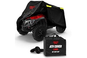Badass Moto Heavy Duty Triple Waterproof 4 Wheeler Cover - Rip Resistant Night Reflective Quad Four Wheeler ATV Cover with Ad