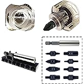 Steinwhale 10in1 Short Stubby Mini Screwdriver for Tight Spots, Fully Biodegradable Cellulose Acetate Fiber Made Handle, Doub