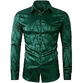 ZAFUL Men's African Shirt Hipster Tribal Graphic Patchwork Slim Fit Tee Long Sleeve Button Down Mandarin Collar Shirts