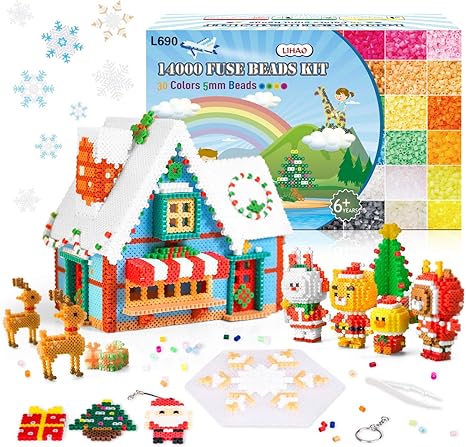 Amazon Lihao アイロンビーズセット 5mm ピース 30色 アイロン ビーズ クリスマス プレゼント プレート アイロンペーパー ピンセッ付き ビーズ ストーン 通販