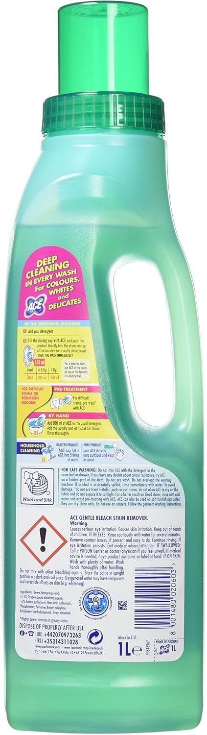 Ace Gentle Stain Remover, 1L, Green, 1 l (Pack of 1) - Image 3