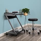 VASAGLE Computer Desk Z-Shaped with Keyboard Tray 60x48x73 cm Black LCD811B view 3