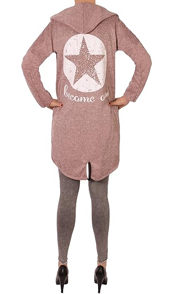 Fashion You Want Damen Cardigan Größe 38/40-48/50 verfügbar Sterne Star Sweatjacke Bolero Strickjacke Become a Star