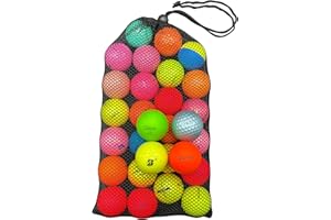 MULLIGAN GOLF BALLS Colored Premium Brand Mix Golf Balls with Reusable Mesh Bag - Callaway, Vice, Taylormade and More - Used & Recycled Golf Balls for Women and Men