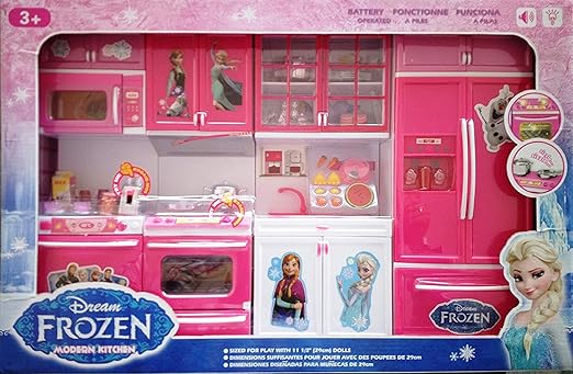 Zenith Toys Kitchen Set Cartoon 4 Cabinets with LED and Music Modern Dream Playset
