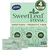 SweetLeaf Stevia Powder Sweetener, Sugar Free - 35 Packets (4 Pack) | Zero Calorie Sweetener No Erythritol, Stevia Leaf Extract, Natural Sugar Substitute for Coffee &amp; Baking, Prebiotic Fiber