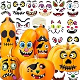 96Pack Halloween Pumpkin Decorating Stickers, Pumpkin Painting Kit Decor | 96 Designs Face Stickers for All Pumpkins, 3 Different Sizes Craft Kit for Kids Halloween Decorations Party Favors Supplies