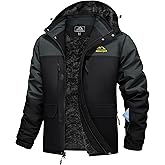 MAGCOMSEN Men's Winter Coats Ski Snow Waterproof Jackets Fleece Warm Snowboard Hooded Jacket Parka Raincoats 9 Pockets