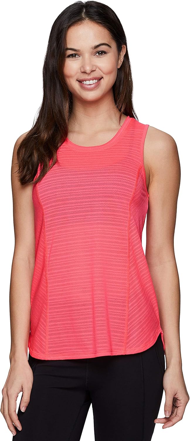 RBX Active Women's Sleeveless Athletic Performance Running Workout Yoga Tank Top with Mesh Ventilation: Clothing