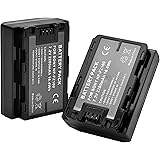 SR NP-FZ100 Battery 2250mAh (2-Pack) for Sony NPFZ100 Z-Series Rechargeable Battery Pack for Alpha A7 III, A7R III, A9, A9R, 