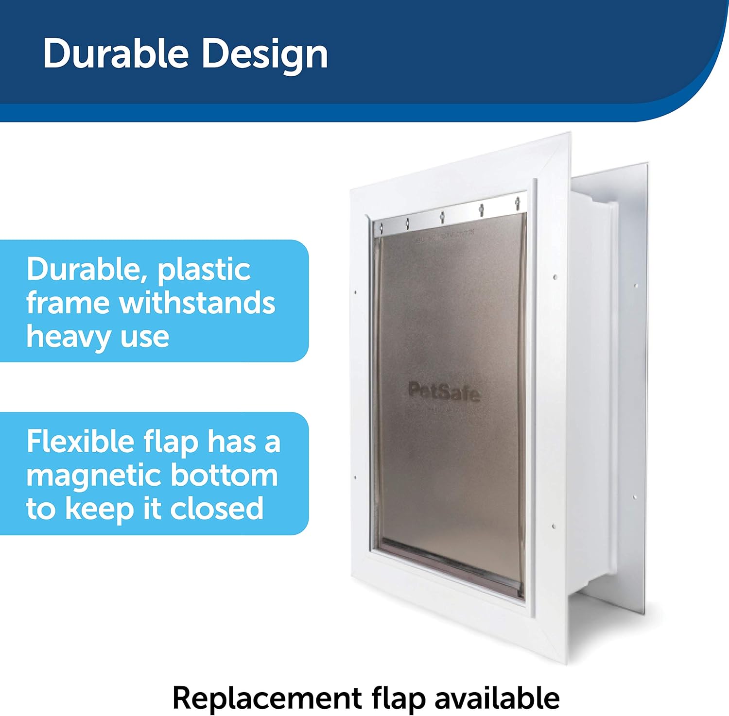 PetSafe Wall Entry Pet Door with Telescoping Tunnel, Large, for Pets Up to 100 Lb., White, Made in the USA : Pet Supplies