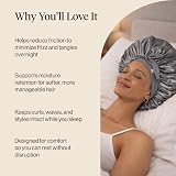 Kitsch XL Satin Bonnet for Sleeping Charcoal - Adjustable Tie Band view 5