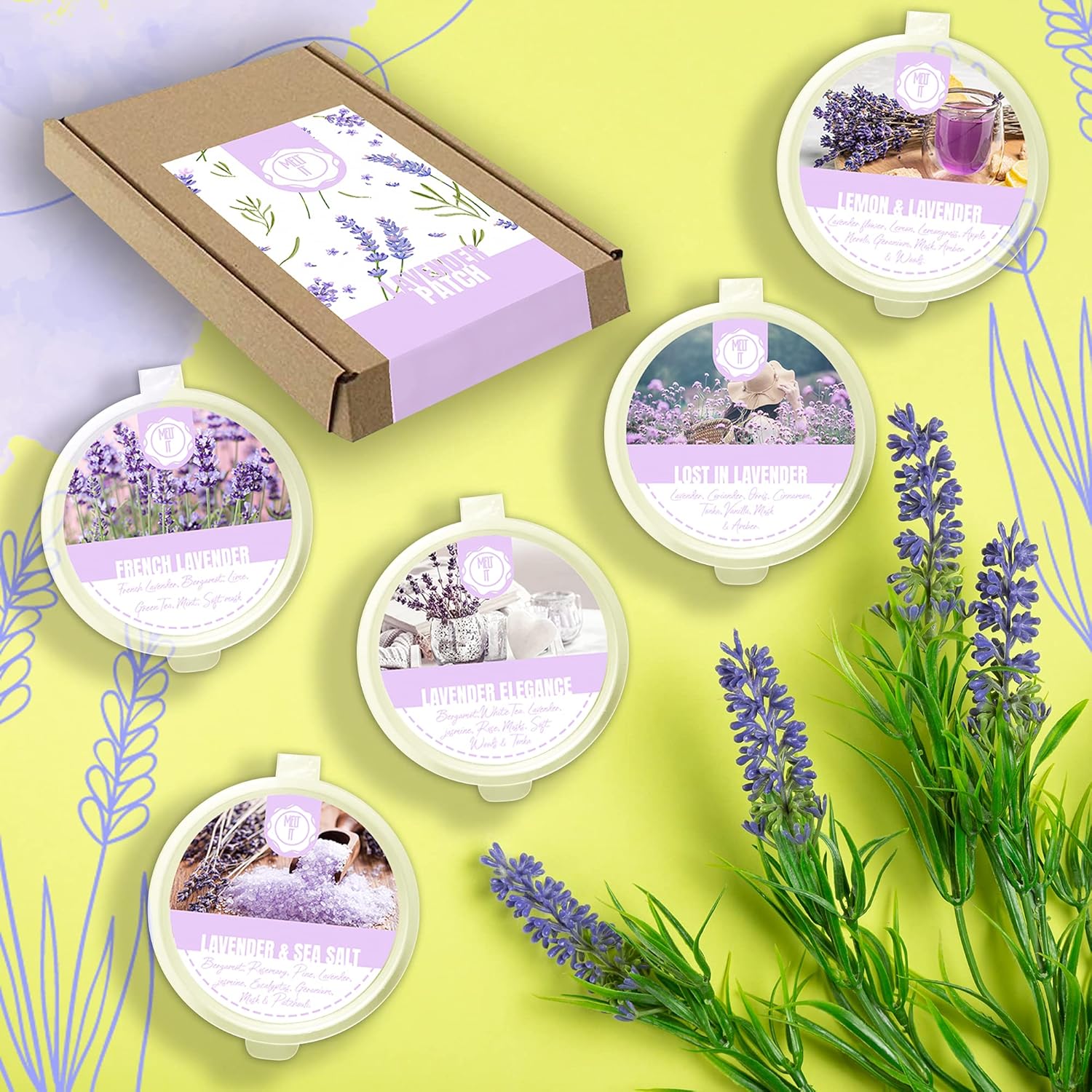 Lavender Patch Wax Melts set of 5 scented wax 20g each Amazon.co