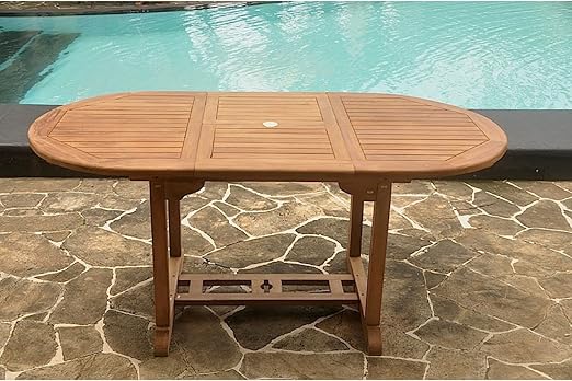 Jfb Table Ovale En Teck Huile 6 8 Personnes Amazon Fr Jardin