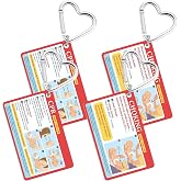 Fuyoooo 4 Pcs Infant CPR Card Keychains, Baby Anti Choking Aid Device | 3.4 x 2.1 Inch, Waterproof Laminated, Double Sided Steps for Caregivers, Quick Reference Emergency Guide, Adult New Moms Gift