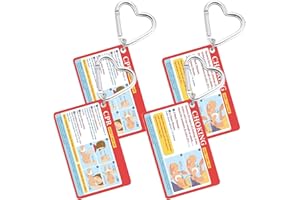 Fuyoooo 4 Pcs Infant CPR Card Keychains, Baby Choking First Aid Card 3.4 x 2.1 Inch Emergency Instructions Quick Reference Guide for Adult New Moms Gift