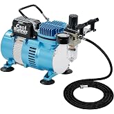 Master Airbrush Air Brush Kit with Air Compressor TC-320, Dual Fan 1/5 HP | Cool Runner II with Regulator, Water Trap &amp; Holder